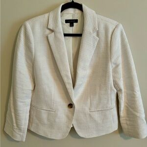 Ann Taylor Newport Jacket, White tweed, Size 8